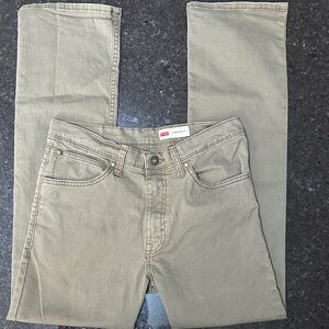 Wrangler Straight Fit Pants‎ Womens 29x30 Olive Green Stretch Twill Casual